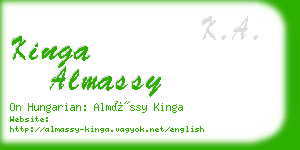 kinga almassy business card